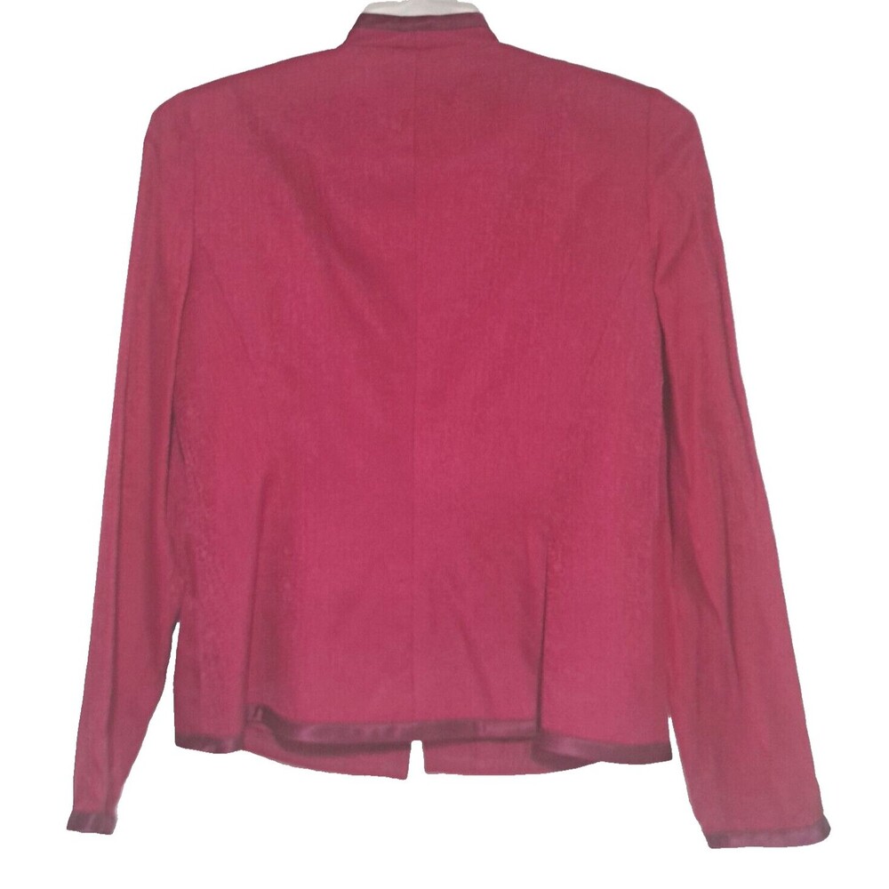 Adrianna Papell Top Cardigan Embroidered Red 100% Silk Size 8 Formal Evening EUC - Picture 6 of 9